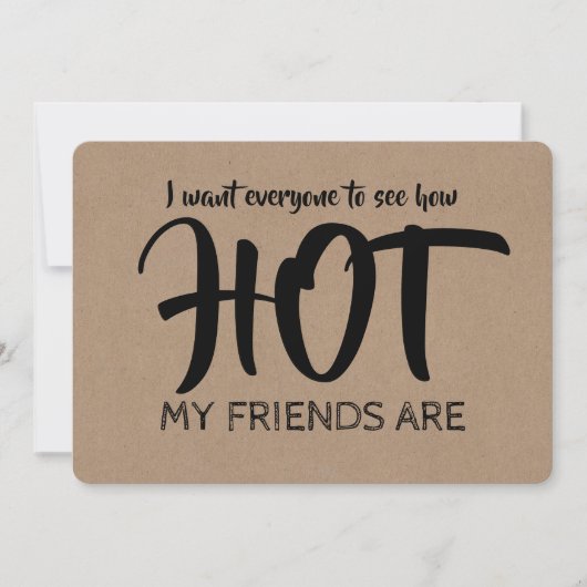 熱いおもしろい花嫁のメイド/メイド・オブ・オーナー（花嫁付き添い人）提案 招待状 (正面)