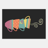 熱いお茶、カラフルコーヒーマグ蒸し ラッピングペーパーシート (正面3)