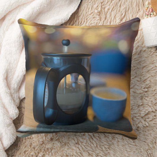 熱いお茶 クッション (ブランケット)