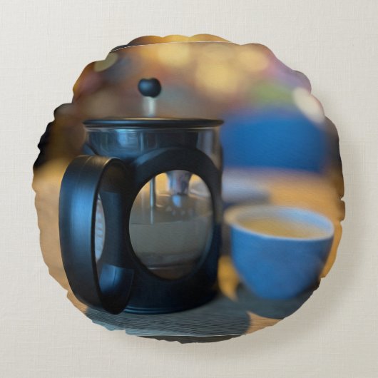 熱いお茶 ラウンドクッション (正面)