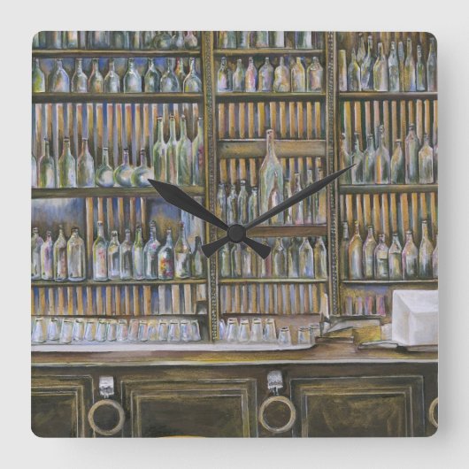 熱いが動かない スクエア壁時計 (正面)