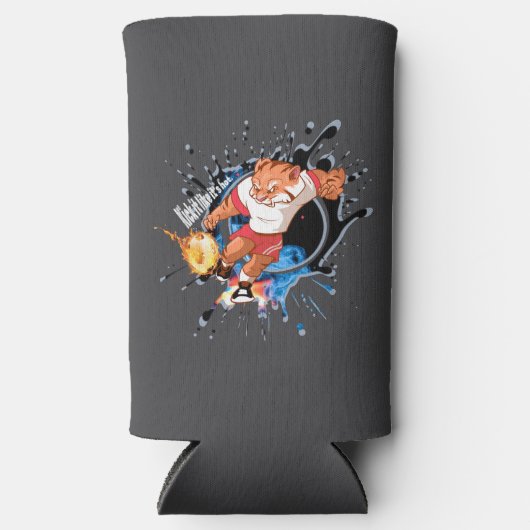 熱いみたいに蹴れ。漫画サッカー スリム缶クーラー (正面)