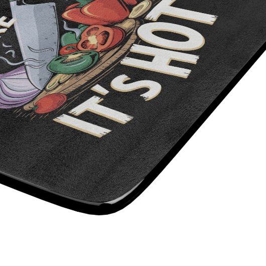 熱いように切る – おもしろい料理デザイン カッティングボード (角)