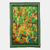 熱いアフリカ砂漠サボテン植物とげのある梨 キッチンタオル (縦)