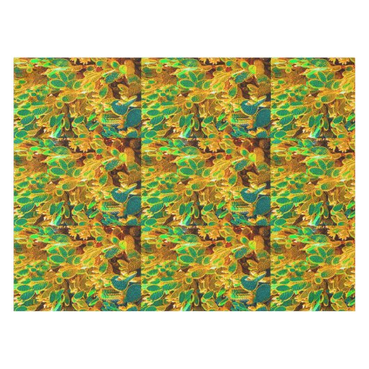 熱いアフリカ砂漠サボテン植物とげのある梨 テーブルクロス (正面(横))