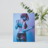 熱いアー絵を描ティストガールランジェリーのモデル写真 ポストカード (スタンド正面)