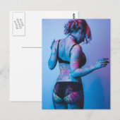 熱いアー絵を描ティストガールランジェリーのモデル写真 ポストカード (正面/裏面)