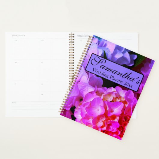熱いエレガントピンクの明るい赤紫色ピンクの紫色の花 プランナー手帳 (ディスプレー)