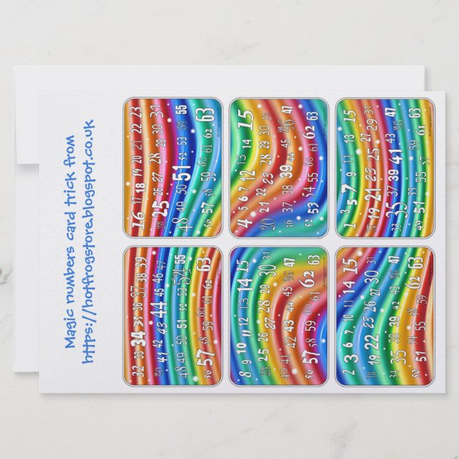 熱いカエルのグラフィックからのマジックナンバーカードトリック (正面)