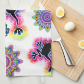 熱いカエルの波のサイケデリックなBoHoの台所タオル キッチンタオル (四つ折り)