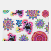 熱いカエルの波のサイケデリックなBoHoの台所タオル キッチンタオル (横)