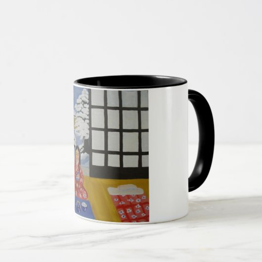 熱いカップ麺のための冬のマグカップ マグカップ (正面右)