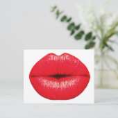 熱いキスの唇のはがき ポストカード (スタンド正面)
