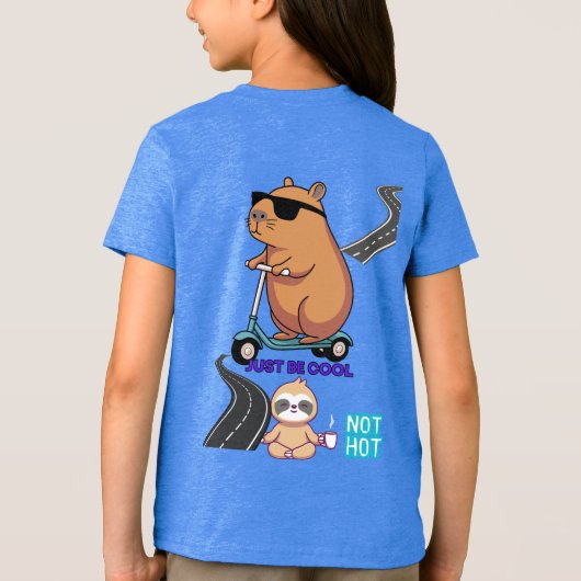 熱いキッズクールのTシャツではない | おもしろいよくはしゃぐと トライブレンドTシャツ (裏面)