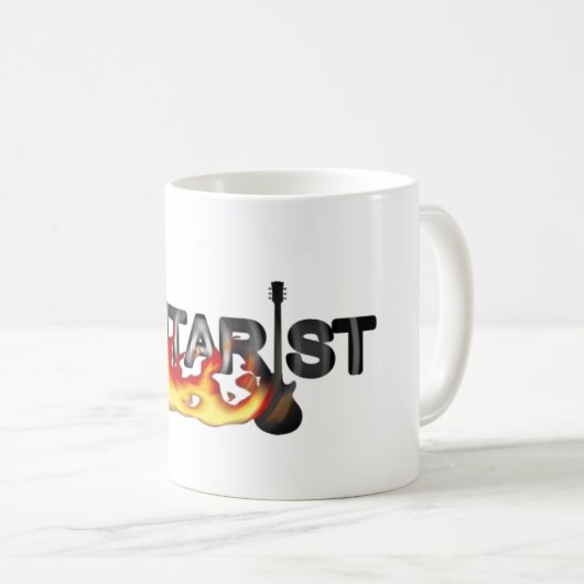 熱いギタリストのギター奏者 コーヒーマグカップ (正面右)