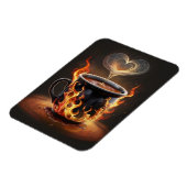 熱いクリスマスコーヒーカップとハートスチームアート マグネット (左側)