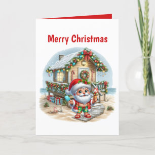 熱いクリスマスビーチサンタカスタマイズ シーズンカード