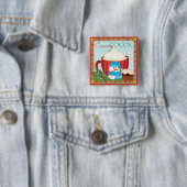 熱いココアが付いている緑の休日のコップ 缶バッジ (インサイチュ)