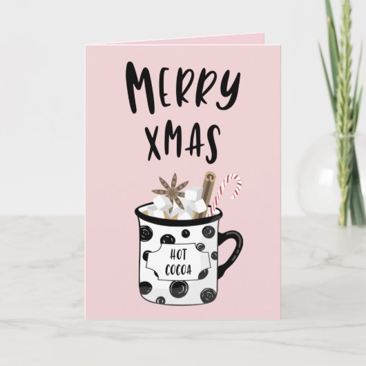 熱いココアとのメリークリスマス シーズンカード (正面)