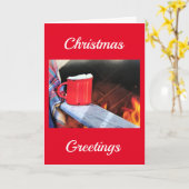 ***熱いココアクリスマスの願い*** カード (黄色い花)