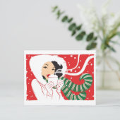 熱いココア郵便はがき ポストカード (スタンド正面)