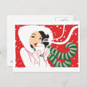 熱いココア郵便はがき ポストカード (正面/裏面)