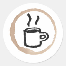 熱いコーヒーのマグカップ ラウンドシール
