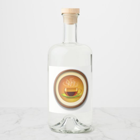 熱いコーヒーを一杯。 リキュールボトルラベル (正面)
