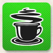 熱いコーヒー; 緑 コースター (正面)