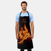 熱いシェフが炎を上げる エプロン (着用した状態)