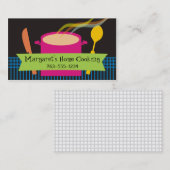 熱いスープシチューのナイフのスプーンのシェフの名刺 名刺 (正面/裏面)