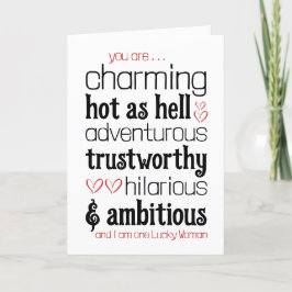 熱いセクシー気のあるそぶりをしたラブ謝罪バレンタインカード サンキューカード