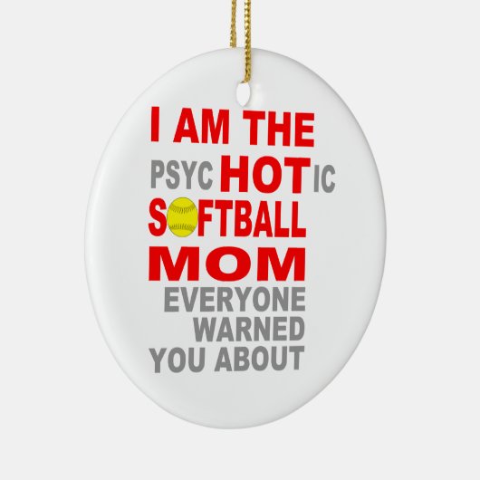 熱いソフトボールのお母さん セラミックオーナメント (右)