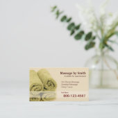 熱いタオルのマッサージのセラピーの名刺 名刺 (スタンド正面)