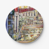 熱いデリで冷たい醸造物 ペーパープレート (正面)