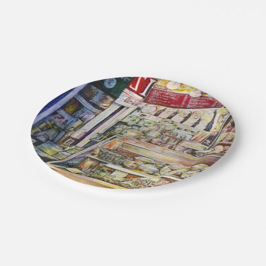 熱いデリで冷たい醸造物 ペーパープレート (アングル)