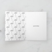 熱いネオンピンク熱帯フラミンゴ鳥デザインカスタム カード (内部)