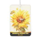 熱いハチとヒマワリの爽やかな開花 カーエアーフレッシュナー (正面)