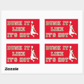 熱いバスケットボールのようにダックおもしろいする 長方形シール (シート)