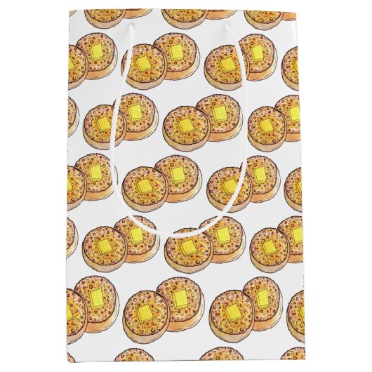 熱いバター付きクランプイギリス料理イギリス料理 ミディアムペーパーバッグ (正面)