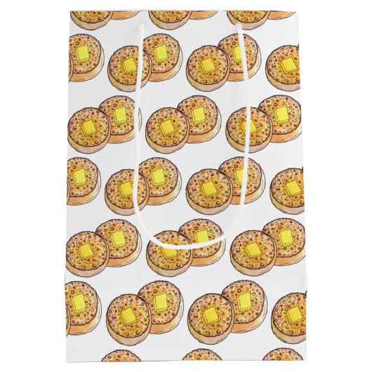 熱いバター付きクランプイギリス料理イギリス料理 ミディアムペーパーバッグ (裏面)