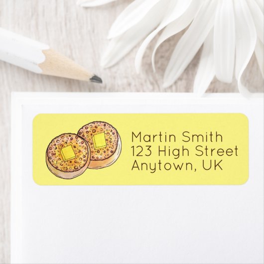 熱いバター付きクランプイギリス料理イギリス料理 ラベル (インサイチュ)