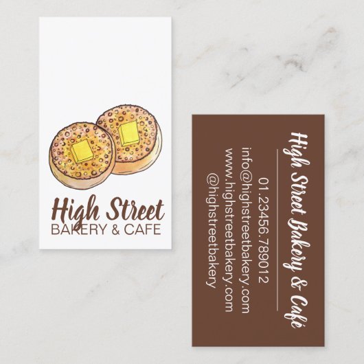 熱いバター付きクランプイギリス料理イギリス料理 名刺 (正面/裏面)