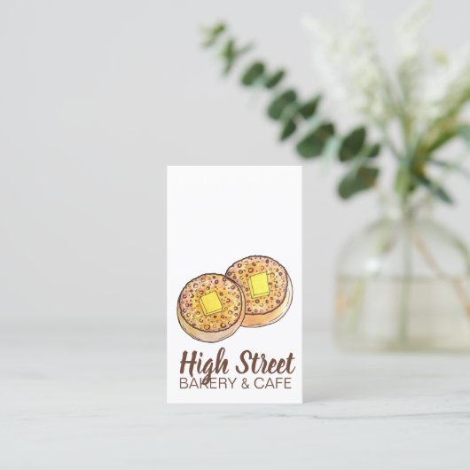 熱いバター付きクランプイギリス料理イギリス料理 名刺 (スタンド正面)