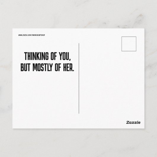 熱いビキニ女の子の大きなお尻おもしろい(メッセージ)はがき ポストカード (裏面)