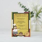 熱いピザシェフのパーティの招待状 招待状 (スタンド正面)