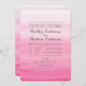 熱いピンクの水刺激を受けた色グラデーション結婚の 招待状 (正面/裏面)