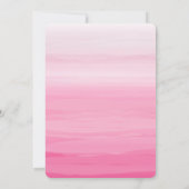 熱いピンクの水刺激を受けた色グラデーション結婚の 招待状 (裏面)