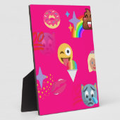 熱いピンクの絵文字 フォトプラーク (側面)