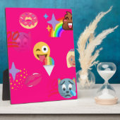 熱いピンクの絵文字 フォトプラーク (側面)